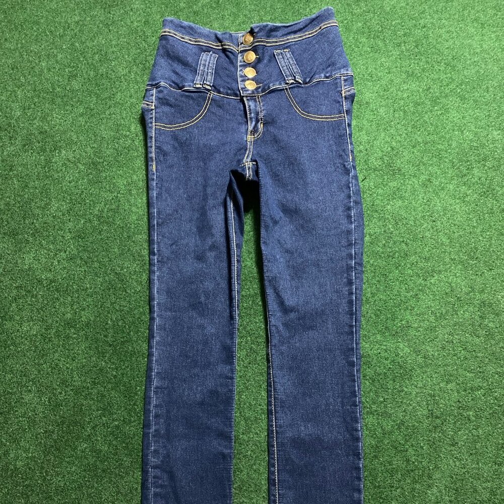 Vintage Y2K Women’s Butt Lifter Stretch Skinny Jeans Dark-Wash 13